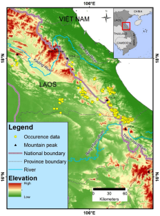 A review on the status and modeling of suitable habitats of the southern white-cheeked gibbon.