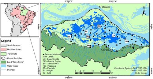 Surface water quality in Amazonian Floodplain Lakes, data set of the Lago Grande de Curuai Floodplain Lake, Pará-Brazil