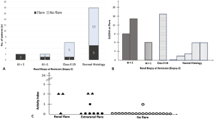 Kidney histopathology in predicting flares following drug withdrawal in proliferative lupus nephritis in clinical remission.