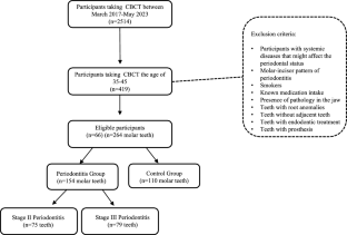 Furcation area and root proximity of molars as a risk indicator of periodontitis: a cone‑beam computed tomography-based study.