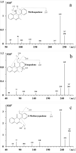 The next addiction-causing drug class 4-quinazolinone derivatives: analyses of methaqualone analogs including recently discovered 2-methoxyqualone by different modes of mass spectrometry.