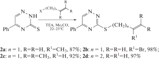 Synthesis and Electrophilic Heterocyclization of 3-Alkenylsulfanyl-5-phenyl-1,2,4-triazines under the Action of Iodine and Bromine