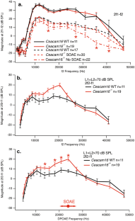 Distortion Product Otoacoustic Emissions in Mice Above and Below the Eliciting Primaries.