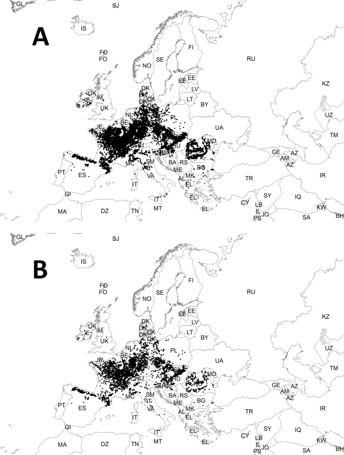 Climate envelope analyses suggests significant rearrangements in the distribution ranges of Central European tree species