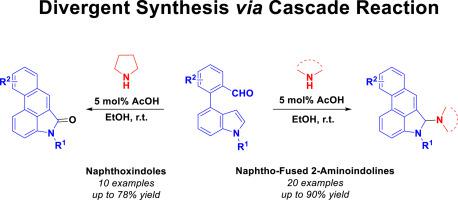 Divergent synthesis of new naphtho-fused 2-aminoindolines and naphthoxindoles based on straightforward construction of phenanthrene