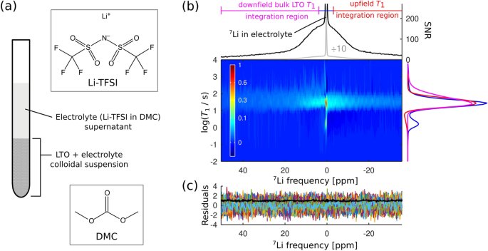 Revealing the Equilibrium of Lithium Cations Across a Solid–Electrolyte Interface by \(T_1\) NMR Relaxation