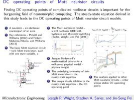 DC operating points of Mott neuristor circuits