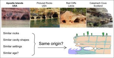 Factors influencing the evolution of sandstone sea caves: A case study from the Apostle Islands National Lakeshore (Lake Superior, USA)