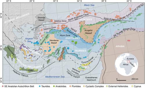 A synthesis of available detrital zircon data from Turkey, Cyprus and Greek peninsula