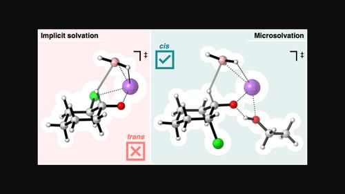 Solvent effects on the sodium borohydride reduction of 2-halocyclohexanones