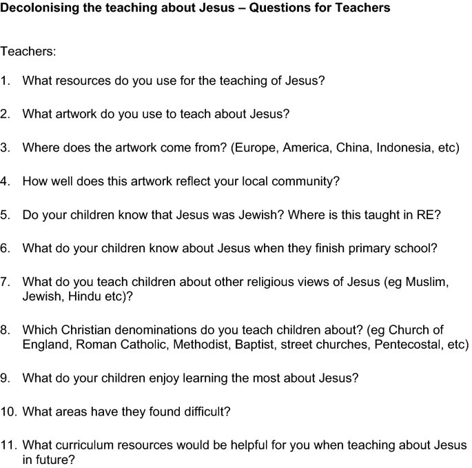 Decolonising the teaching of Jesus in English primary schools