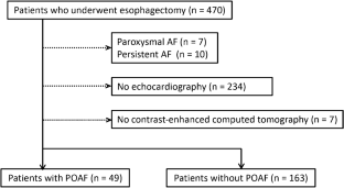 Impact of pulmonary vein anatomy and left atrial size on postoperative atrial fibrillation after esophagectomy for esophageal cancer.