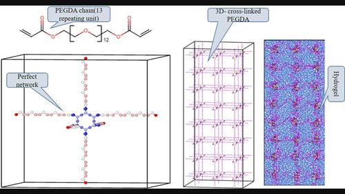 Atomistic simulations of pristine and nanoparticle reinforced hydrogels: A review