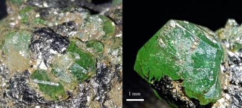 Mineralogical characterization of fluorescent grossular garnet var. tsavorite from Merelani Hills, Tanzania