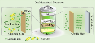 Dual-functional cobalt phosphide nanoparticles for performance enhancement of lithium-sulfur battery