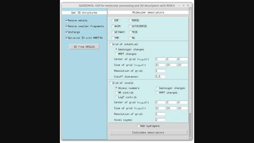 GUIDEMOL: A Python graphical user interface for molecular descriptors based on RDKit.