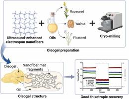 Formation and characterization of oleogels obtained via direct dispersion of ultrasound-enhanced electrospun nanofibers and cold milling