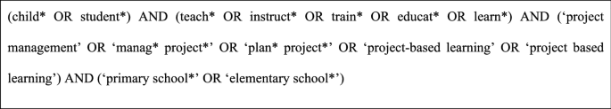 Teaching project management to primary school children: a scoping review