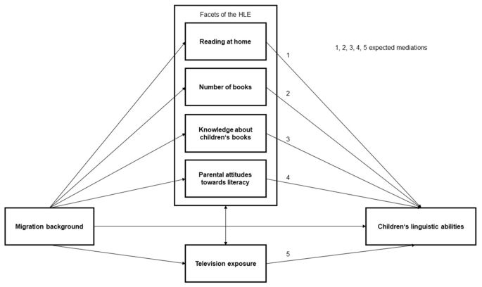 The home literacy environment and television exposure as mediators between migration background and preschool children’s linguistic abilities