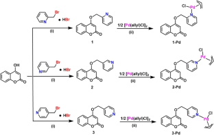 η3-allyl-Pd(II) complexes of 2-, 3- and 4-pyridylmethyl-coumarin esters