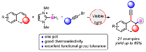 Visible-Light-Enabled Radical Alkynylborylation of Activated Alkenes