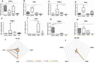 Genes regulating oxidative-inflammatory response in circulating monocytes and neutrophils in septic syndrome.