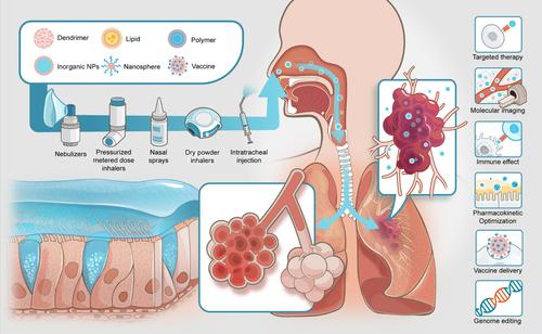 Pulmonary delivery of nano-particles for lung cancer diagnosis and therapy: Recent advances and future prospects.