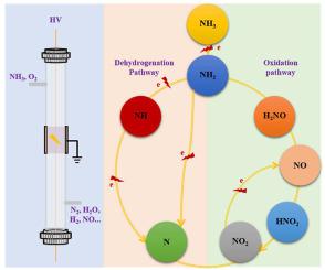 Low-temperature chemistry in plasma-driven ammonia oxidative pyrolysis