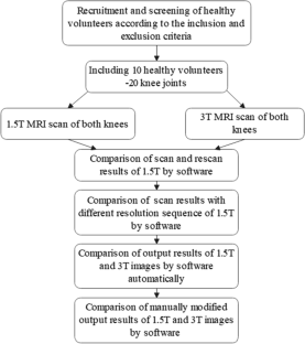 A reproducibility study of knee cartilage volume and thickness values derived by fully automatic segmentation based on three-dimensional dual-echo in steady state data from 1.5 T and 3 T magnetic resonance imaging.