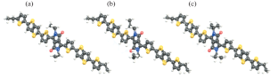 The Effect of Alkyl Substitutes on the Characteristics of Charge Transfer in Stacks of D–π–A–π–D Molecules