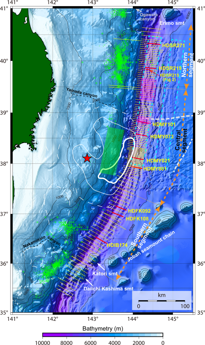 Incoming plate structure at the Japan Trench subduction zone revealed in densely spaced reflection seismic profiles