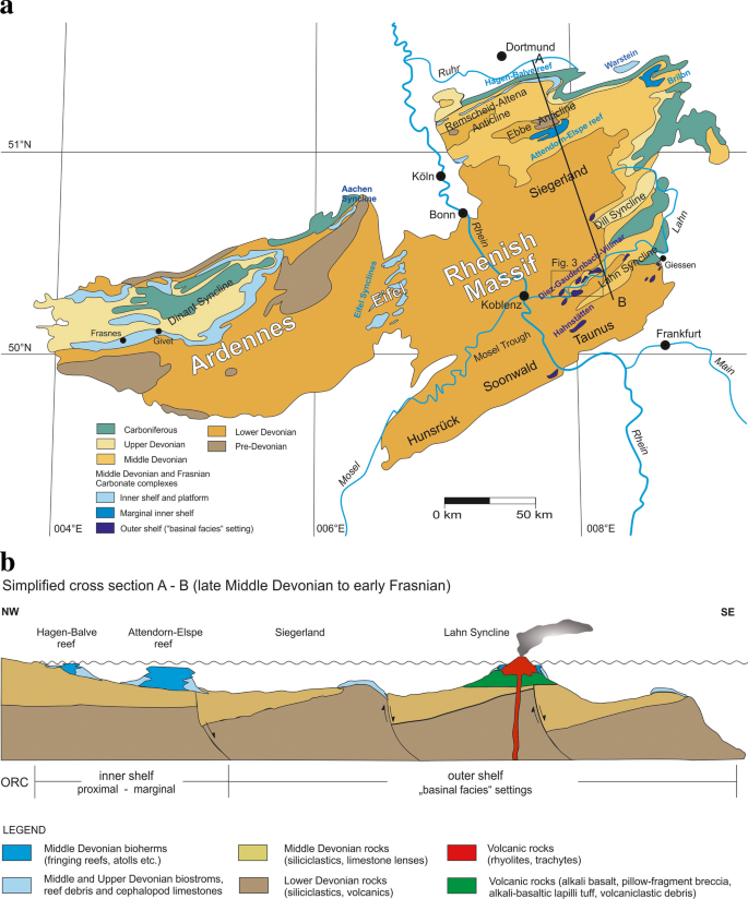 Fringing reef growth in the Mid-Devonian: An example from the southern Rhenish Massif, Germany