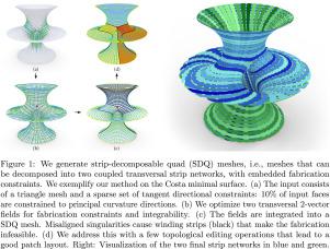 Fabrication-aware strip-decomposable quadrilateral meshes