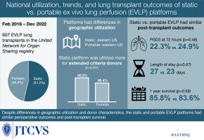 National utilization, trends, and lung transplant outcomes of static vs. portable ex vivo lung perfusion platforms.