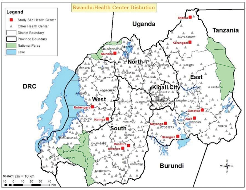 Arbovirus surveillance in febrile patients attending selected health facilities in Rwanda.