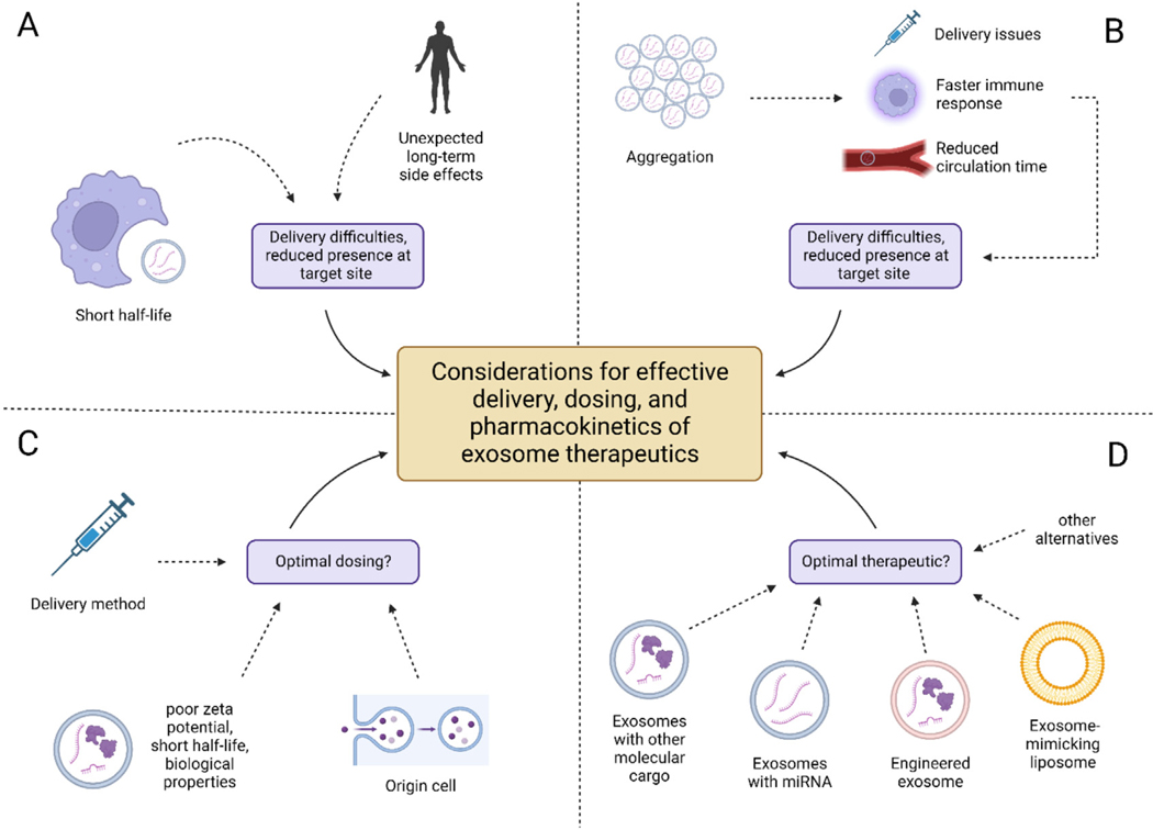 Current challenges surrounding exosome treatments.