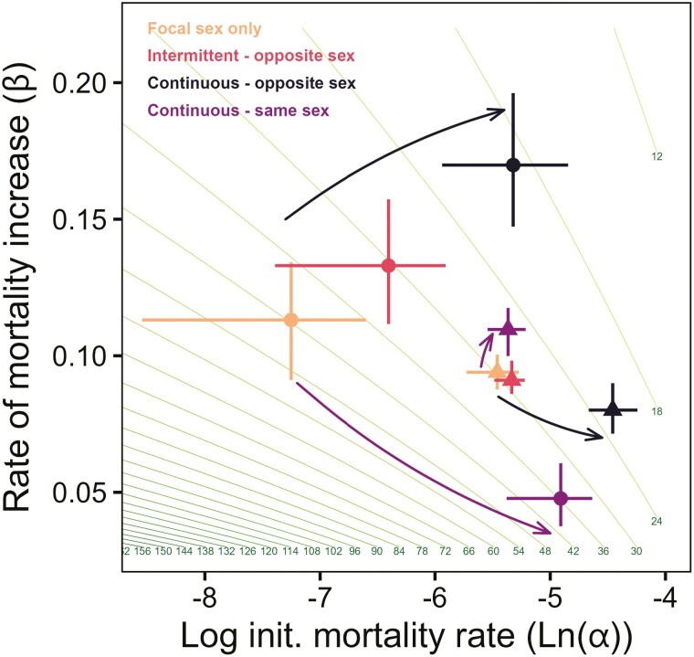 Sociosexual Exposure Has Opposing Effects on Male and Female Actuarial Senescence in the Fruit Fly Drosophila melanogaster.