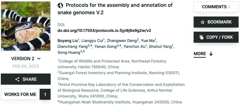 Genome assembly and annotation of the king ratsnake, <i>Elaphe carinata</i>.