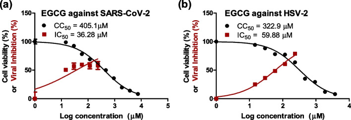 Dual action of epigallocatechin-3-gallate in virus-induced cell Injury