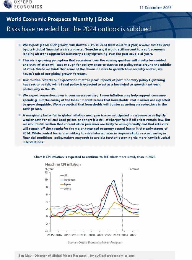 World Economic Prospects Monthly | Global