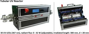 Lab-scale tubular LED UV reactor for continuous photocatalysis