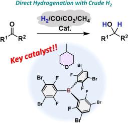 Strategic use of crude H2 for the catalytic reduction of carbonyl compounds