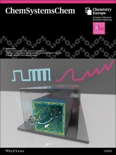 Front Cover: Polylysine-Coated Surfaces Drive Competition in Chemical Reaction Networks to Enable Molecular Information Processing (ChemSystemsChem 1/2024)