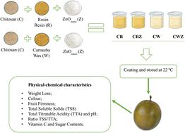 Application of rosin resin and zinc oxide nanocomposites to chitosan coatings for extending the shelf life of passion fruits