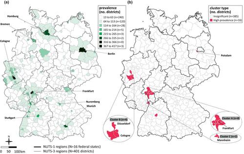 Areas with high HIV prevalence: A spatial analysis of nationwide claims data in Germany