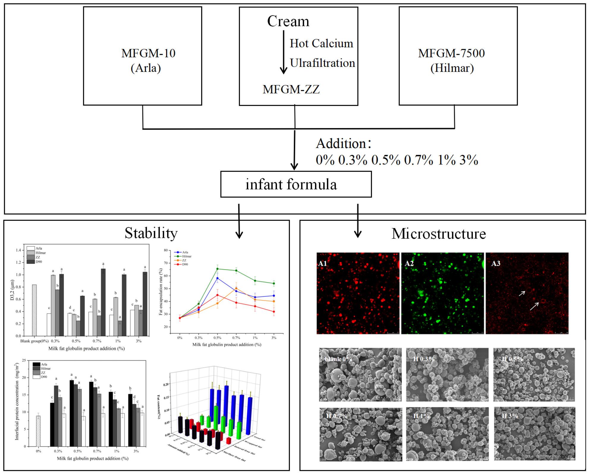 Effect of the addition of milk fat globule membrane materials to the construction of fat globule interface in infant formula