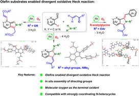 Ligand-assisted olefin-switched divergent oxidative Heck cascade with molecular oxygen enabled by self-assembled imines†