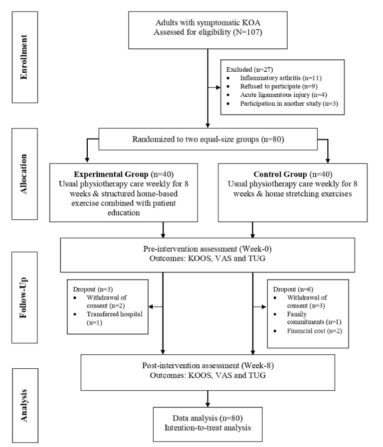 Effects of Self-management Program as Adjunctive to Usual Rehabilitation Exercise on Pain and Functional Outcomes in Knee Osteoarthritis: A Randomized Controlled Trial.