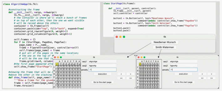 A Python-based educational software tool for visualizing bioinformatics alignment algorithms.