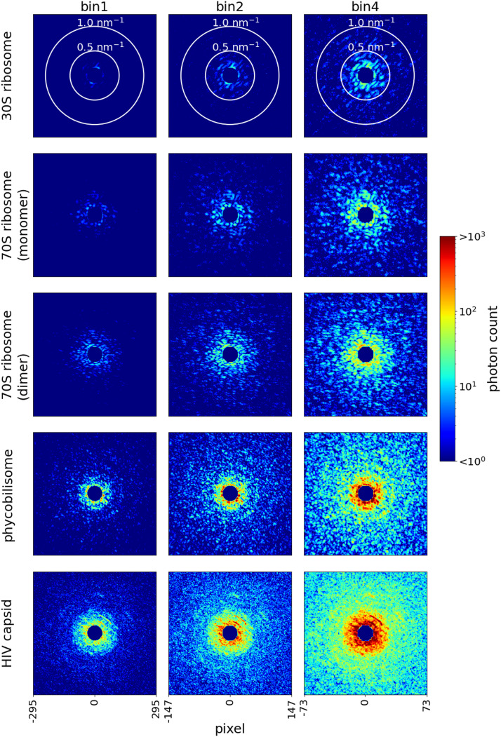 Molecular size dependence on achievable resolution from XFEL single-particle 3D reconstruction.